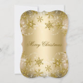 Gold Shimmer Snowflake kerstfeestdag Kaart (Achterkant)