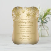 Gold Shimmer Snowflake kerstfeestdag Kaart (Staand voorkant)