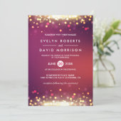 Gold Shimmer Sparking Lights Formele bruiloft Kaart (Staand voorkant)