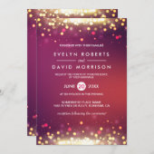 Gold Shimmer Sparking Lights Formele bruiloft Kaart (Voorkant / Achterkant)