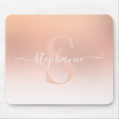 Gold Shimmer Sparkle Glitter Monogram Muismat (Voorkant)