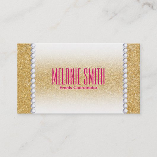 Gold Shimmer | Vervagen en parels Visitekaartje (Voorkant)