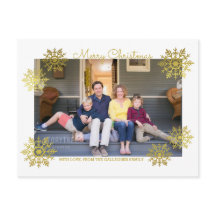 Gold Shimmering Chic Snowflake Holiday Foto