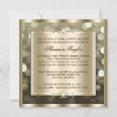 Gold Shimmering Lights Bokeh Sweet Sixteen Invite Kaart (Achterkant)