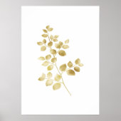 Gold Shimmery Leaves Matte Poster (Voorkant)