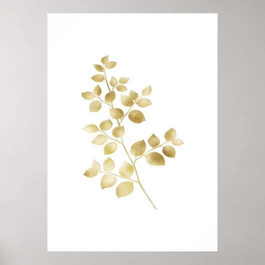 Gold Shimmery Leaves Matte Poster (Voorkant)