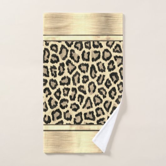 Gold Shimmery Leopard Print Bad Handdoek (Handdoek)