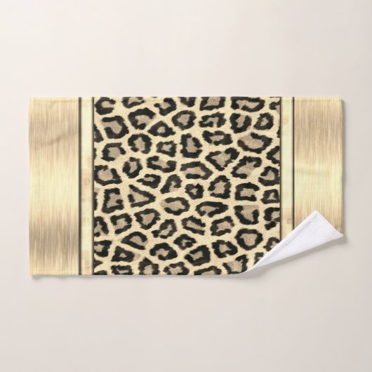 Gold Shimmery Leopard Print Bad Handdoek (Handdoek)