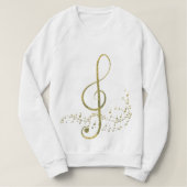 Gold Shimmery Music Trui (Design voorkant)