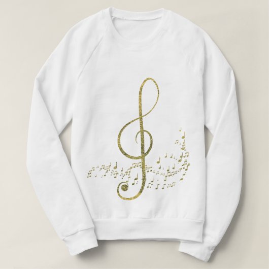 Gold Shimmery Music Trui (Design voorkant)