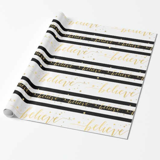 Gold Shine Believe | Vakantiepapier Cadeaupapier (Uitgerold)