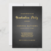 Gold Shine Chalkboard Graduation Party Invitation Kaart (Achterkant)