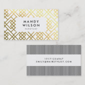 Gold Shine en White Stylish Visitekaartjes (Voorkant / Achterkant)