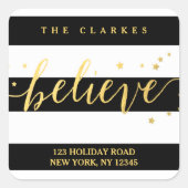 Gold Shine Gelooft | Etiket vakantieadres (Voorkant)