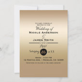 Gold Shine Shiny Metallic Elegant Classy Wedding Kaart (Voorkant)
