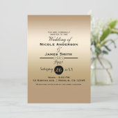 Gold Shine Shiny Metallic Elegant Classy Wedding Kaart (Staand voorkant)