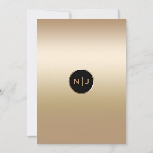 Gold Shine Shiny Metallic Elegant Classy Wedding Kaart (Achterkant)