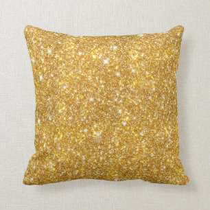 Gold Shining Faux Glitter Pattern Girly Kussen