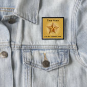 Gold Shining Star Custom Button (In situ)