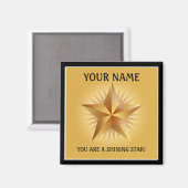 Gold Shining Star Custom Magnet (Voorkant / Achterkant)