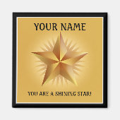 Gold Shining Star Custom Magnet (Voorkant)