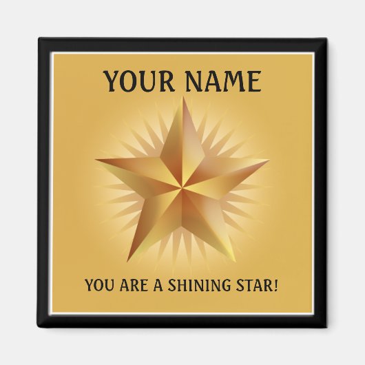 Gold Shining Star Custom Magnet (Voorkant)