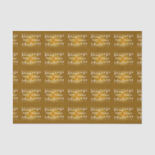 Gold Shining Stars Happy Holiday Tissue Paper Tissuepapier (Voorkant)