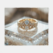 gold shinning diamond ring fleece deken (Voorkant (Horizontaal))