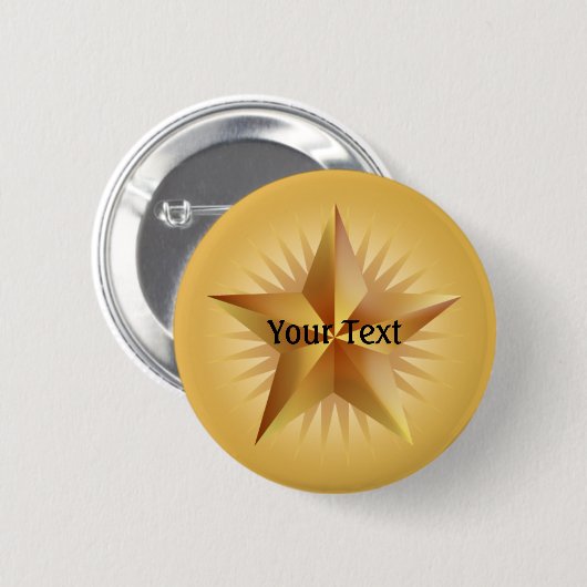 Gold Shinning Star Custom Button (Voorkant /achterkant)
