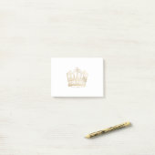 Gold Shiny Crown Post-it® Notes (Op bureau)