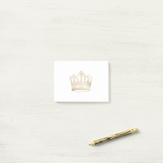Gold Shiny Crown Post-it® Notes (Op bureau)
