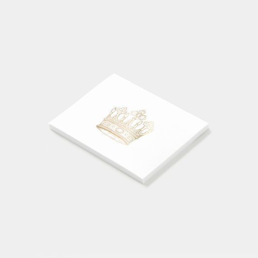 Gold Shiny Crown Post-it® Notes (Schuin)