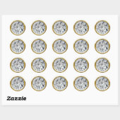 Gold Shiny Diamond Envelope Seal Ronde Sticker (Vel)