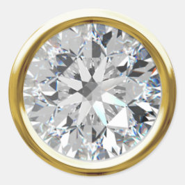 Gold Shiny Diamond Envelope Seal Ronde Sticker