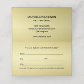 Gold Shiny Dog Paw op Black Pet Grooming Service Afsprakenkaart (Binnenkant ongevouwen)