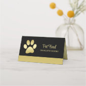 Gold Shiny Dog Paw op Black Pet Grooming Service Klantenkaartje (Voorkant)