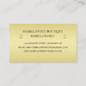 Gold Shiny Dog Paw op Black Pet Grooming Service Klantenkaartje (Achterkant)