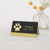 Gold Shiny Dog Paw op Black Pet Grooming Service Klantenkaartje (Voorkant)