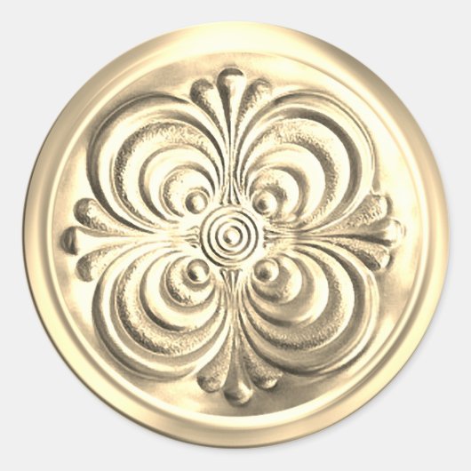 Gold Shiny Envelope Seal Ronde Sticker (Voorkant)