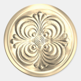 Gold Shiny Envelope Seal Ronde Sticker