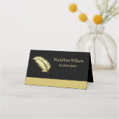 Gold Shiny Flower Palm Leaves op zwart Afsprakenkaart (Voorkant)