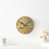  Gold Shiny Kerstmis - Grafisch Ronde Klok (Huis)