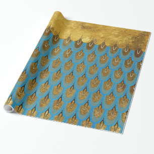 Gold Shiny Princess Mermaid Glitter Scales Cadeaupapier