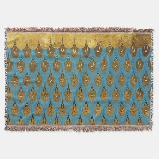 Gold Shiny Princess Mermaid Glitter Scales Deken (Voorkant)