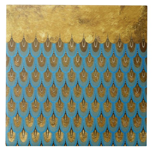 Gold Shiny Princess Mermaid Glitter Scales Tegeltje (Voorkant)