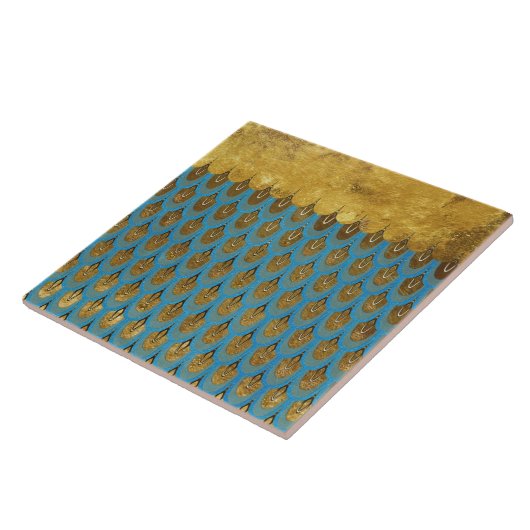 Gold Shiny Princess Mermaid Glitter Scales Tegeltje (Zijkant)