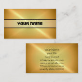 Gold Shiny Stainless Steel Metal 2 Visitekaartje (Voorkant / Achterkant)