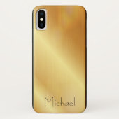 Gold Shiny Stainless Steel Metal Case-Mate iPhone Case (Achterkant)