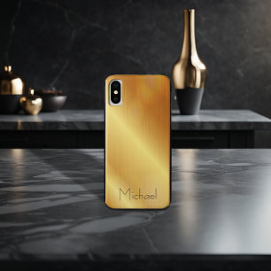 Gold Shiny Stainless Steel Metal Case-Mate iPhone Case