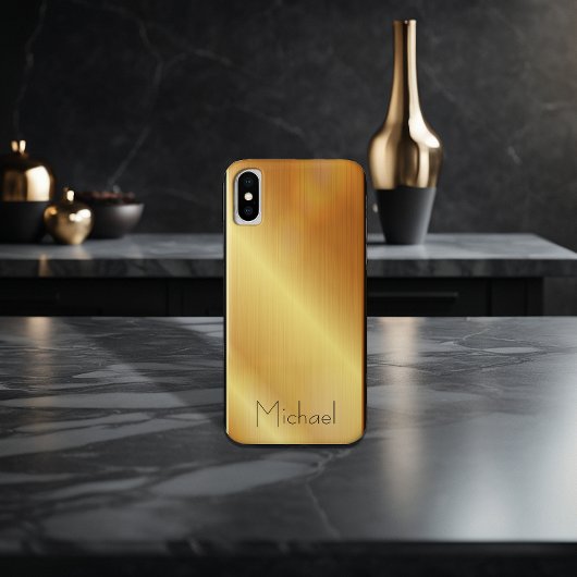 Gold Shiny Stainless Steel Metal Case-Mate iPhone Case